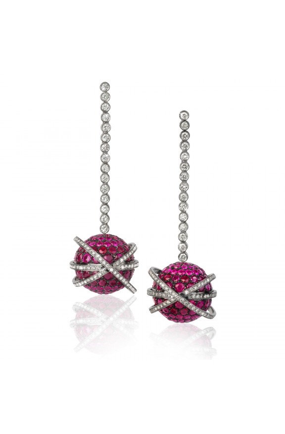 Rubies and diamonds earrings  - Valadier shop online