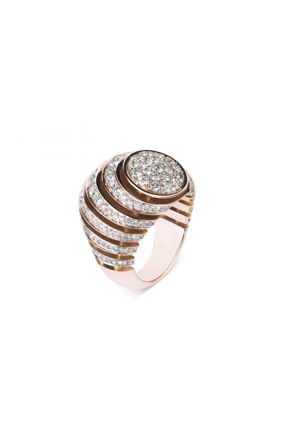 Anello in Oro Rosa con Diamanti  - Valadier shop online