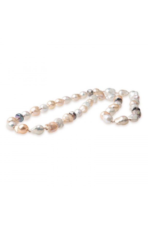 Collana perle titanium and diamonds  - Valadier shop online