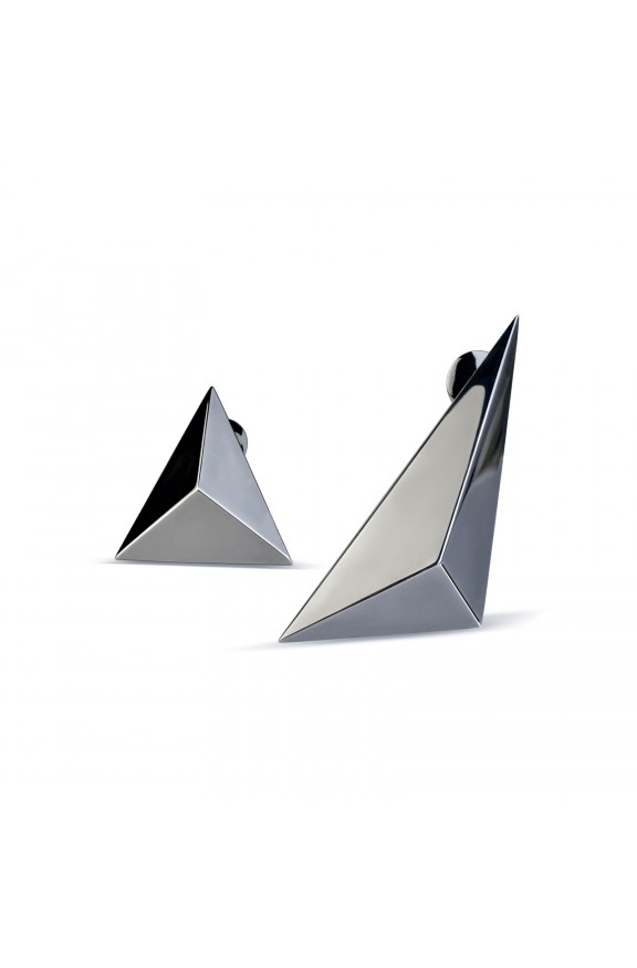Burnished silver earrings  - Valadier shop online
