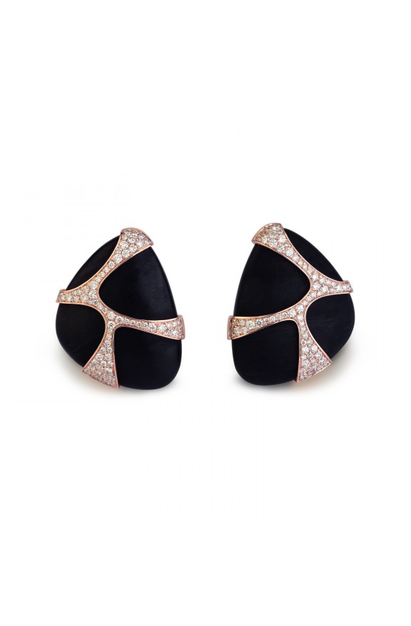 Jet and diamonds earrings  - Valadier shop online