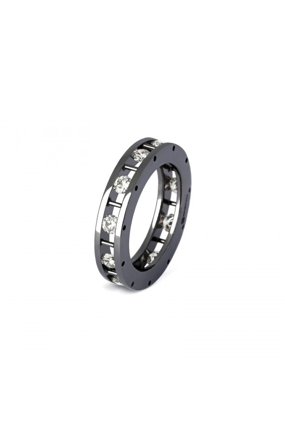 Rhodium ring with diamonds  - Valadier shop online