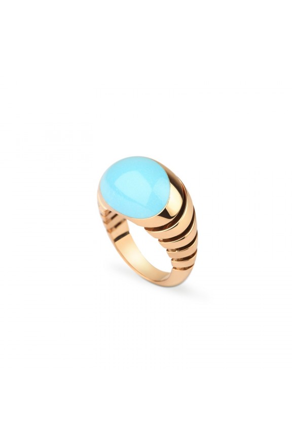 Rose gold ring with Turquoise  - Valadier shop online