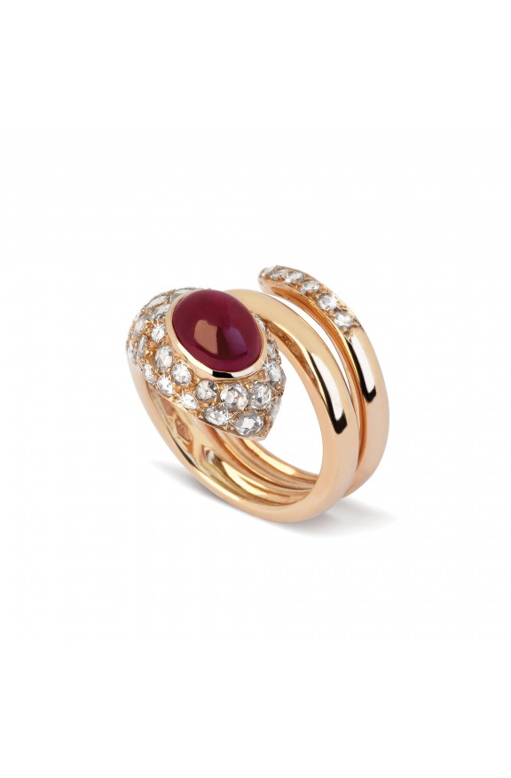 Ruby and diamonds ring  - Valadier shop online
