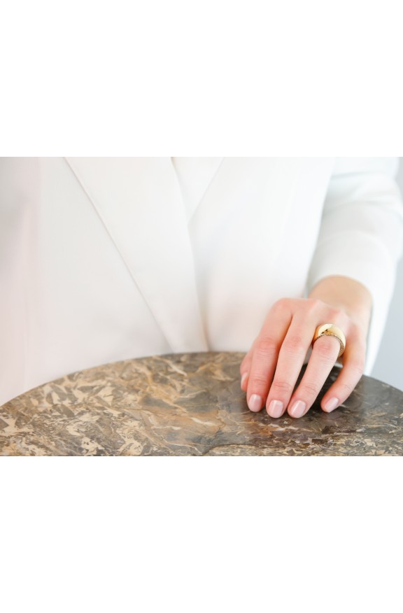 Anello fascia oro e diamanti  - Valadier shop online