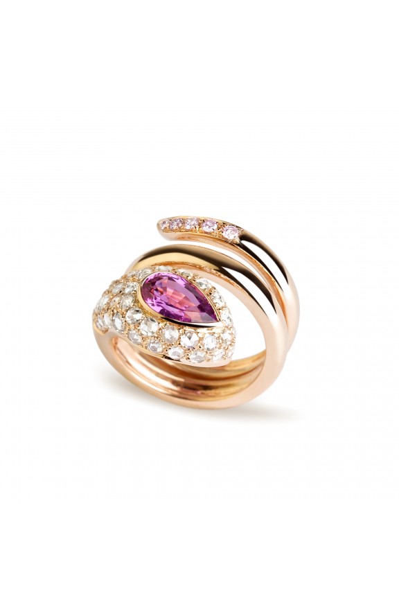 Pink sapphire and diamonds ring  - Valadier shop online