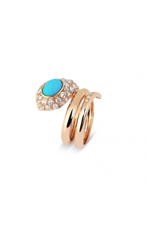 Turquoise and diamonds ring  - Valadier shop online