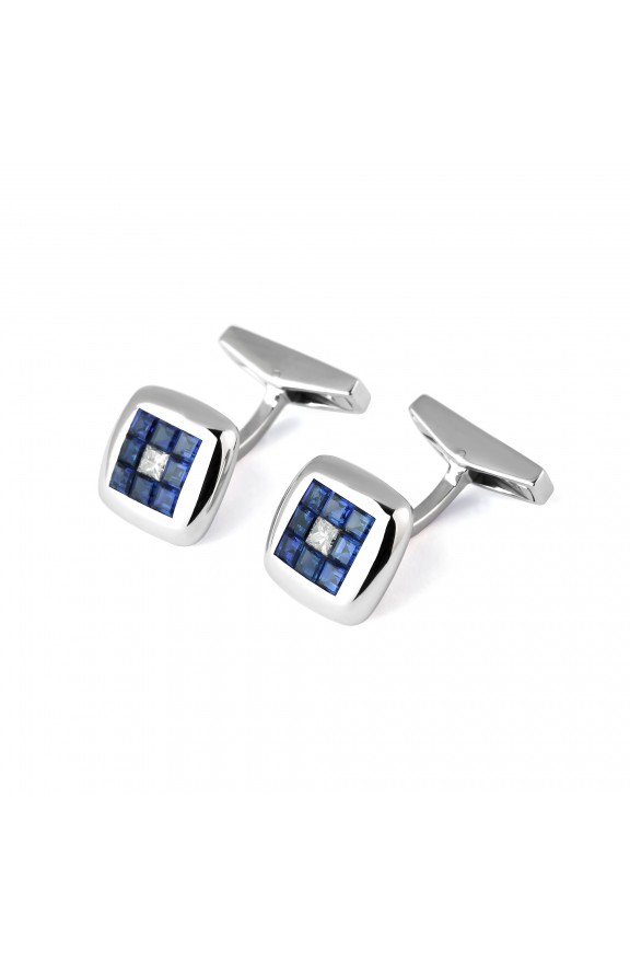 Sapphires and diamonds cufflinks  - Valadier shop online