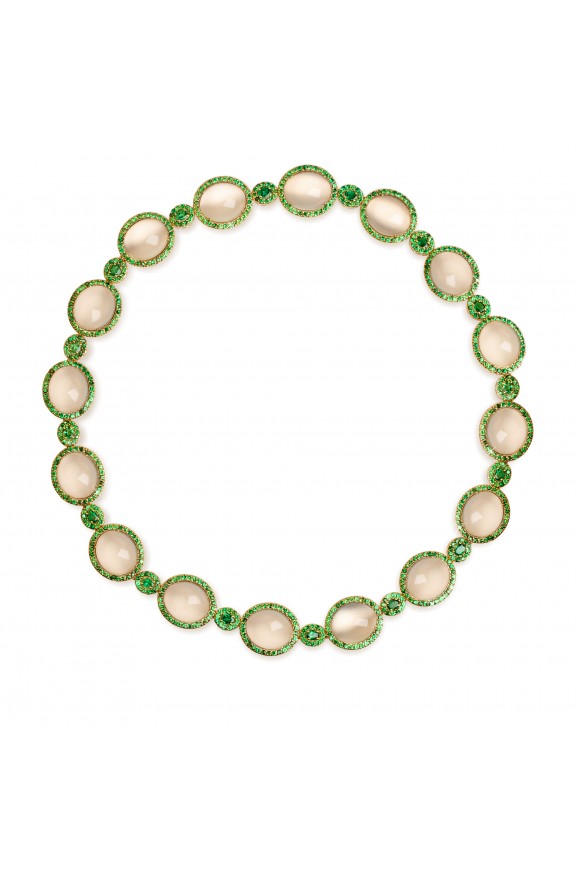 Tsavorite and moonstone necklace  - Valadier shop online