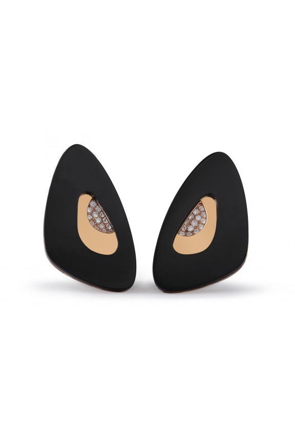 Onyx and diamonds earrings  - Valadier shop online