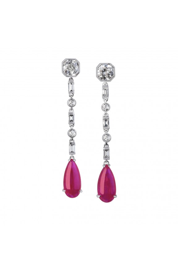 Diamonds and rubies earrings  - Valadier shop online