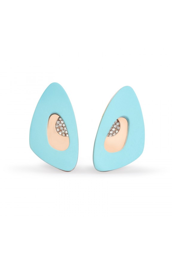 Turquoise and diamonds earrings  - Valadier shop online
