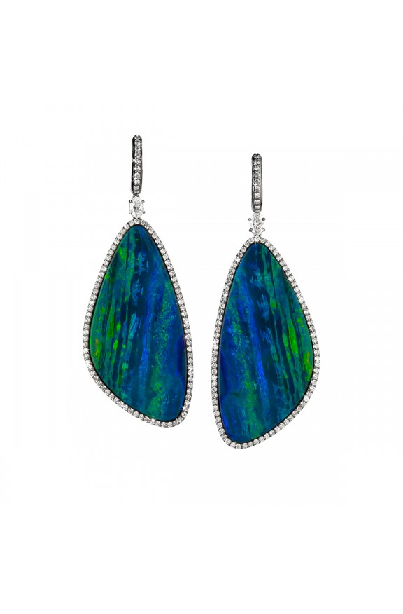 Opals and diamonds earrings  - Valadier shop online