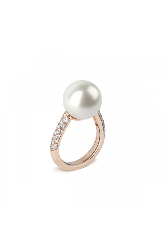 Anello con perla e diamanti  - Valadier shop online