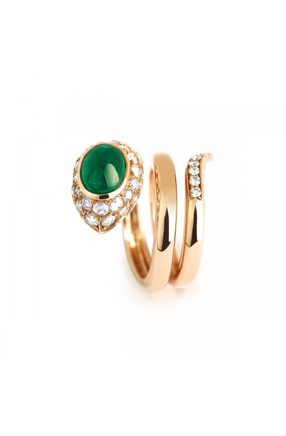 Emerald and diamonds ring  - Valadier shop online