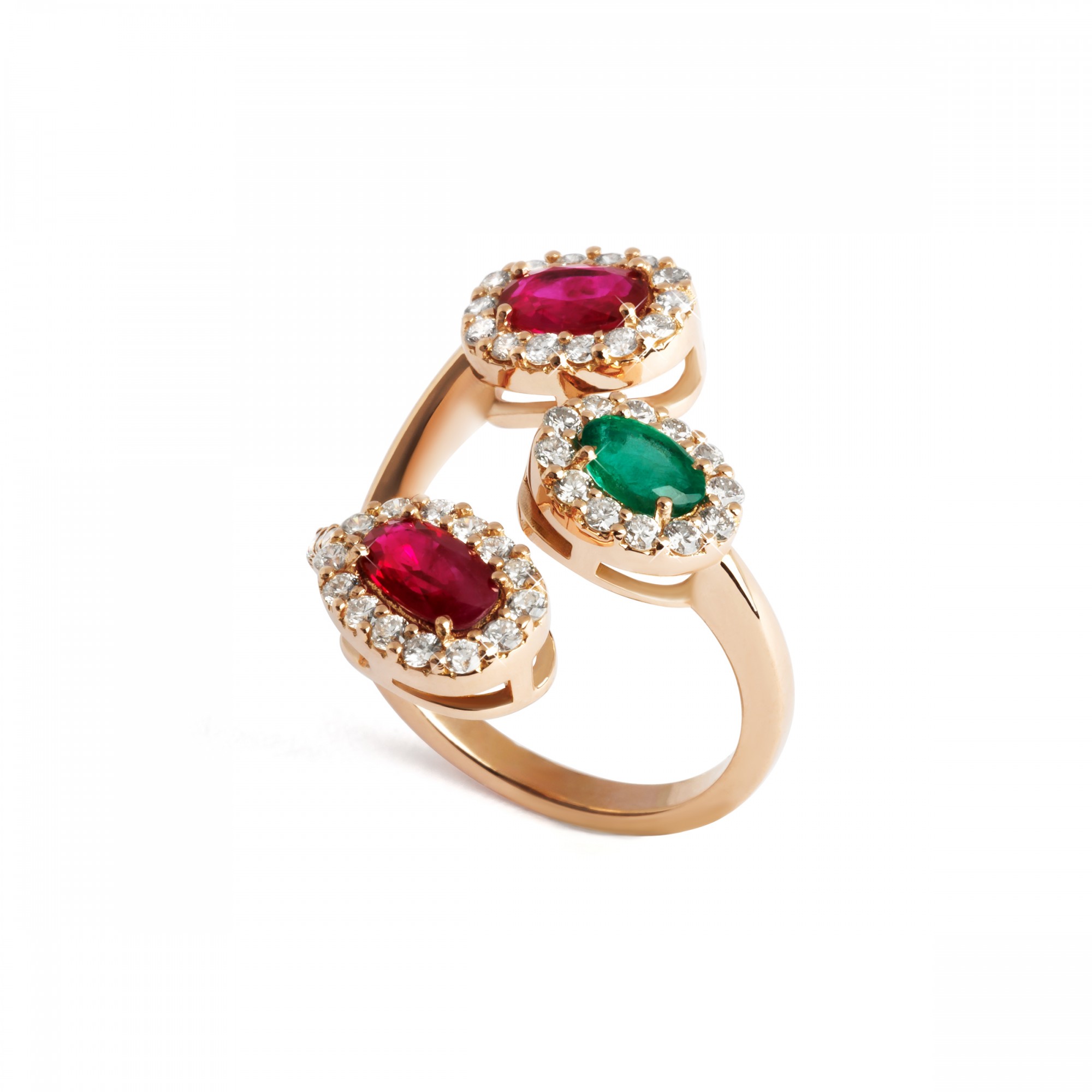 Anello con rubini e smeraldo  - Valadier shop online