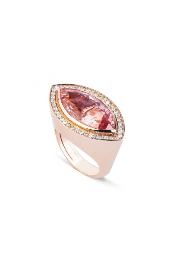 Morganite and diamonds ring  - Valadier shop online